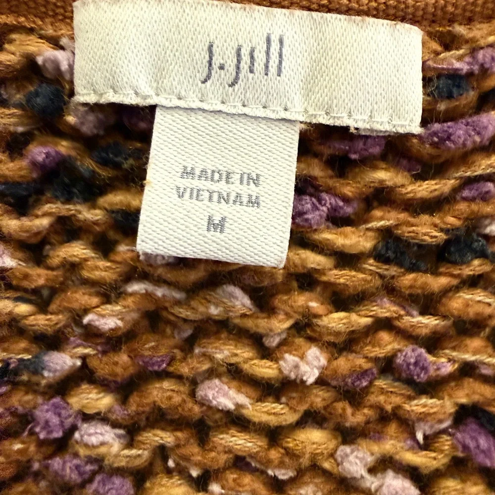 J. Jill Utopia Mixed-Textures Open Front Cardigan Sweater sz M - Picture 6 of 10